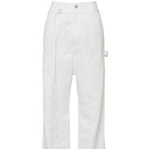 Denimist White Carpenter Drop Pants Slouchy Wide Leg Utility Size 31